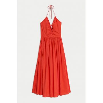 Rochie maxi de bumbac cu model halter