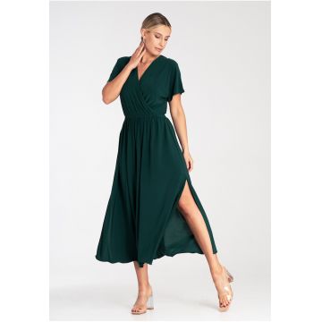 Rochie midi  poliester/elastan - verde -