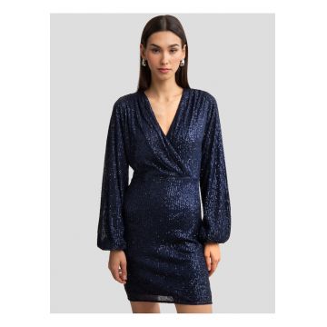 Rochie mini cu paiete Loreta - Albastru