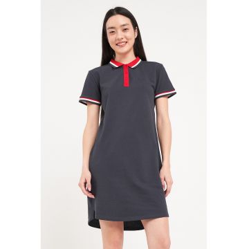 Rochie polo cu terminatii contrastante