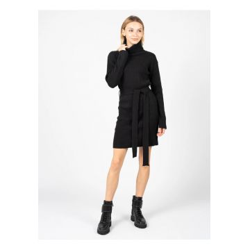 Rochie pulover cu cordon in talie -