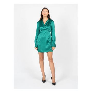 Rochie satinata cu decolteu in V -