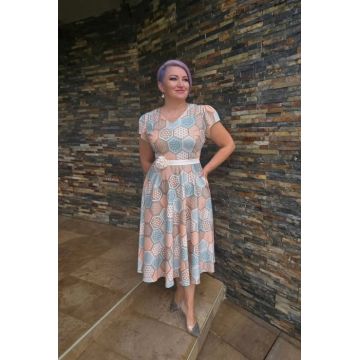 Rochie 5113 bumbac imprimat La Donna