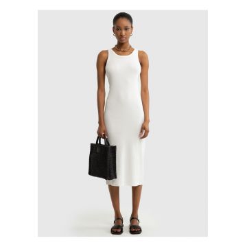 Rochie bodycon midi Maxinsara - Alb