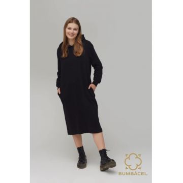 Rochie cu maneca lunga si cu gluga din bumbac