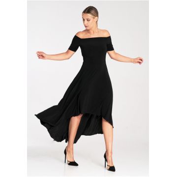 Rochie de seara -  maxi - neagra - poliester