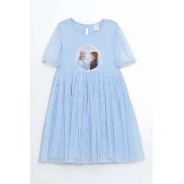 Rochie din bumbac cu model cu desene animate