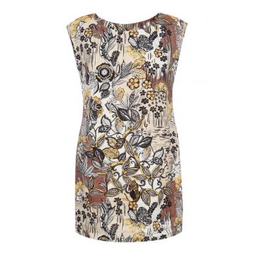 Rochie din in cu imprimeu floral