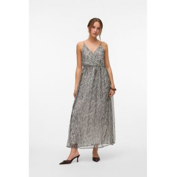 Rochie dreapta cu decolteu in V si animal print