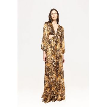 Rochie lunga cu model animal print