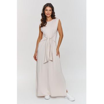 Rochie maxi evazata cu crapaturi laterale