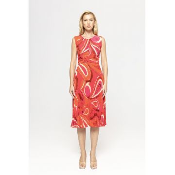 Rochie midi cu model abstract