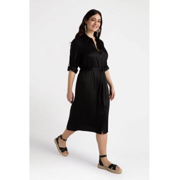 Rochie midi cu nasturi si cordon