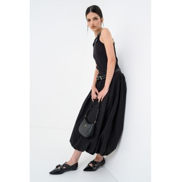Rochie midi din amestec de bumbac cu buzunare laterale