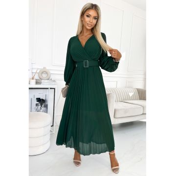 Rochie plisata cu curea in talie -