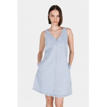 Rochie scurta din denim cu decolteu in V