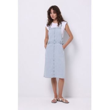 Sarafan din denim cu slit pe partea din spate