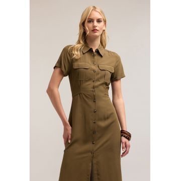 Rochie-camasa cu cordon in talie