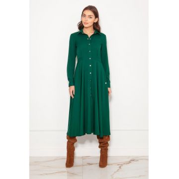 Rochie-camasa cu maneci lungi si nasturi -
