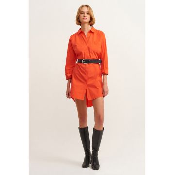Rochie-camasa de bumbac cu terminatie asimetrica