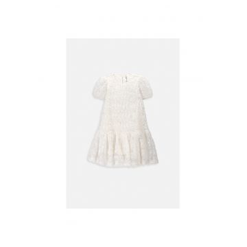 Rochie cu aplicatii florale 3D - Alb