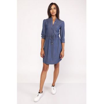 Rochie cu aspect de denim si snur in talie -