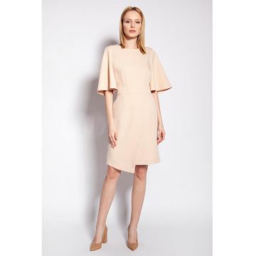 Rochie cu croiala asimetrica si maneci ample -