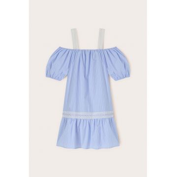 Rochie cu croiala in A si decolteu pe umeri