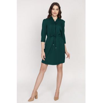 Rochie cu nasturi si snur in talie -