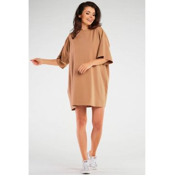 Rochie de bumbac cu maneci scurte -