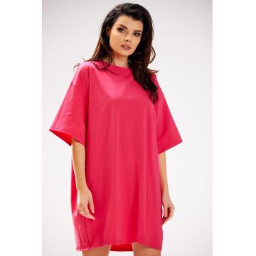 Rochie de bumbac cu maneci scurte -