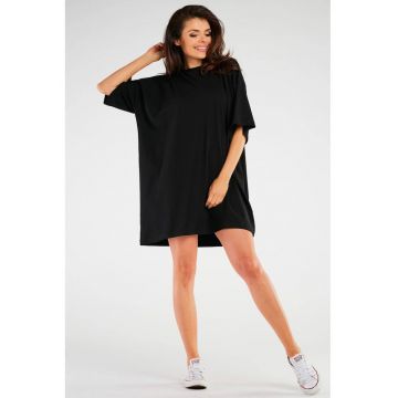 Rochie de bumbac cu maneci scurte -