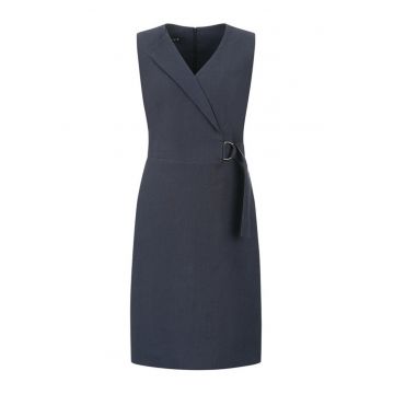 Rochie din canepa cu rever asimetric - XL