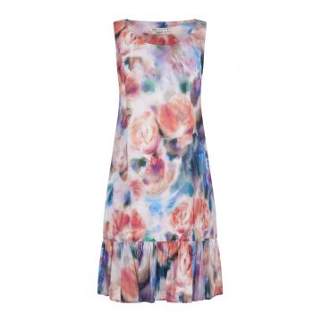 Rochie din chiffon cu motive florale - 2XL