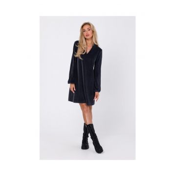 Rochie din velur cu decolteu in V -
