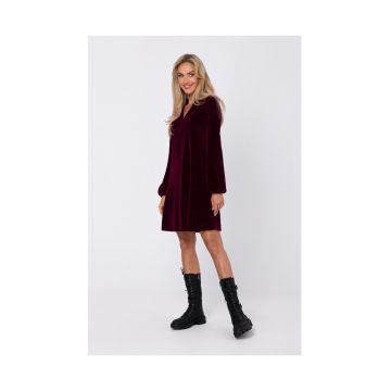 Rochie din velur cu decolteu in V -