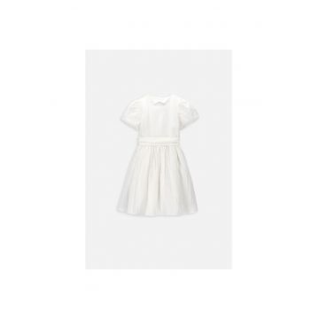Rochie evazata cu aspect texturat - Alb