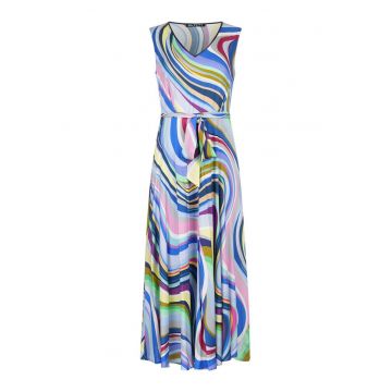 Rochie max din viscoza cu imprimeu abstract - 3XL