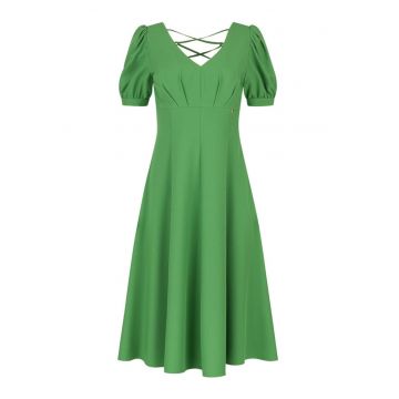 Rochie midi cu maneci bufante - L