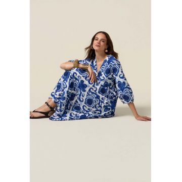 Rochie midi cu model si decolteu in V