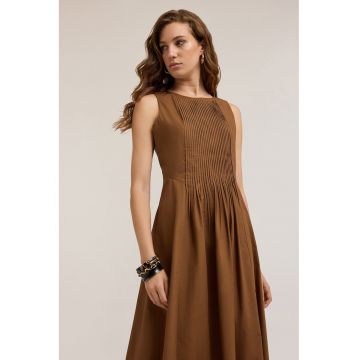 Rochie midi evazata din bumbac