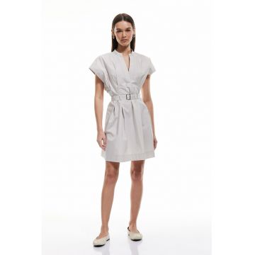 Rochie mini cu croiala in A si curea asortata