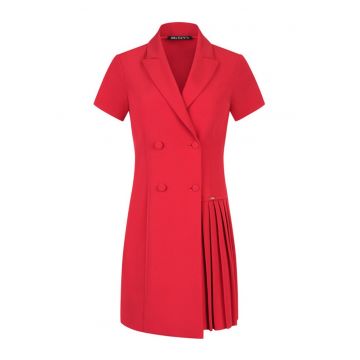 Rochie petrecuta cu doua randuri de nasturi si pliseuri - 2XL