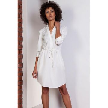 Rochie scurta cu nasturi si snur in talie -