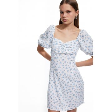 Rochie slim-fit cu maneci bufante