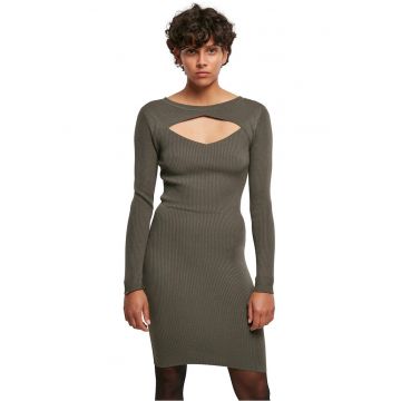 Rochie striata cu decupaj frontal