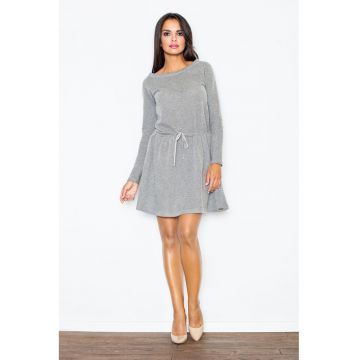 Rochie  tricotata - gri inchis - bumbac