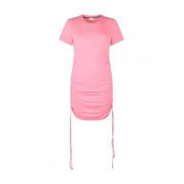 Rochie-tricou din amestec de bambus cu fronseuri laterale