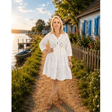 Rochie , zFloare de Grau,   cu decupaje florale si snur din rafie 2
