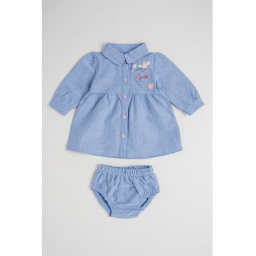 Set de rochie-camasa din bumbac si chiloti